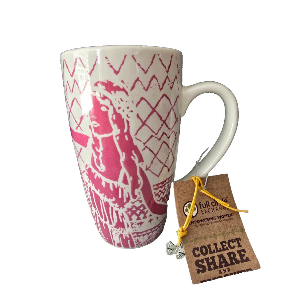 Lady w/Bird Cage Coffee/Tea Mug by Soreh Designs 5 1/4" Tall
